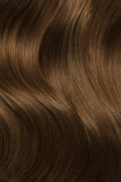 SEAMLESS® Flat Weft 16 Inches - SWAY Hair Extensions Chestnut-Brown-4 Natural SEAMLESS® Flat Weft 16 Inches extensions. Thin, flexible, and discreet. 100% Double Drawn Remy Human Hair. Versatile and reusable