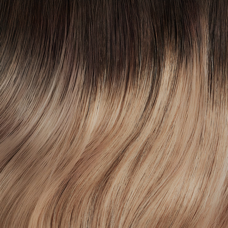 Nano Bonds 22 Inches - SWAY Hair Extensions Rooted-Nutmeg-R2-6-27 Ultra-fine, invisible bonds for a flawless, natural look. 100% Remy Human hair, lightweight and versatile. Reusable and perfect for individual or salon use.