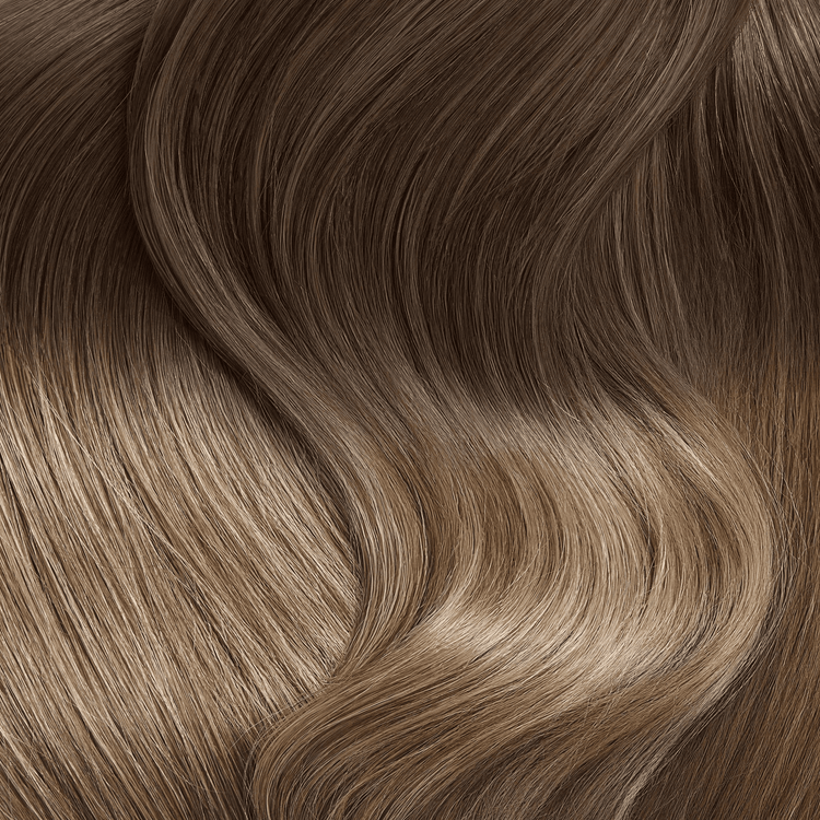 SEAMLESS® Tapes 14 inch - SWAY Hair Extensions - Thin, flexible, and discreet. 100% Double Drawn Remy Human Hair. Versatile and reusable. Shade - ROOTED NUTMEG