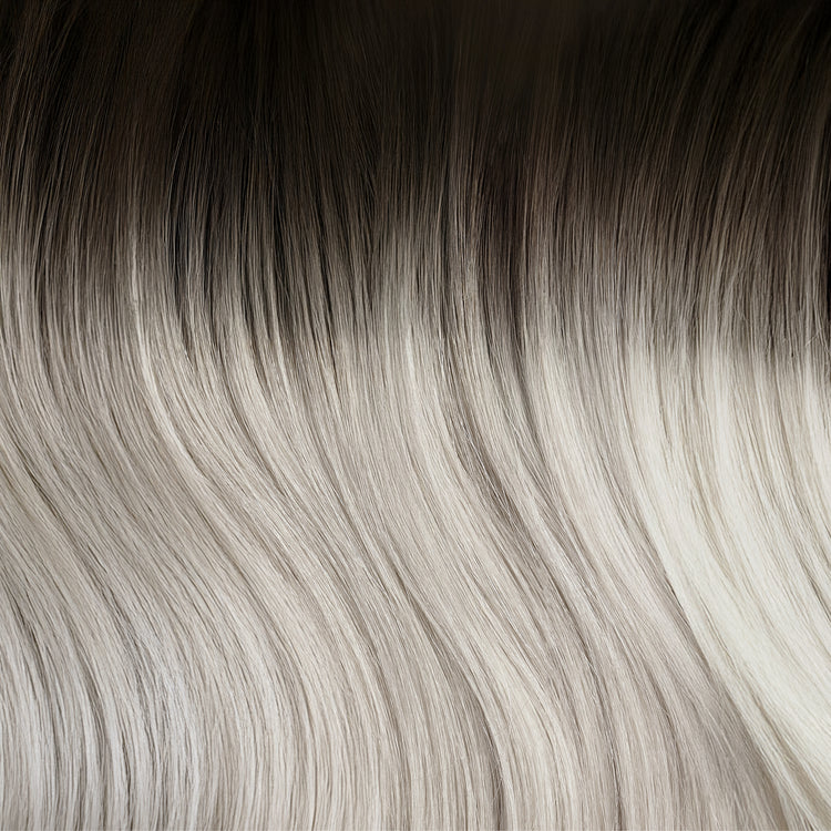 SEAMLESS® Flat Weft 22 Inches - SWAY Hair Extensions Rooted-Silver-Ash Natural SEAMLESS® Flat Weft 22 Inches extensions. Thin, flexible, and discreet. 100% Double Drawn Remy Human Hair. Versatile and reusable