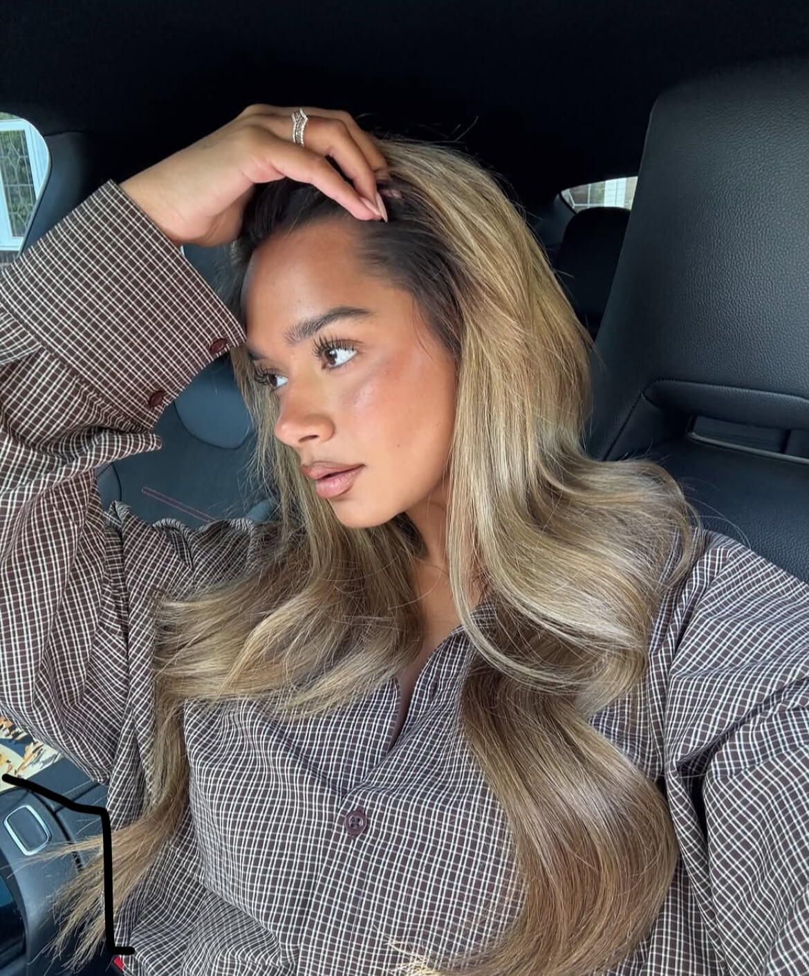 model showing hair extensions