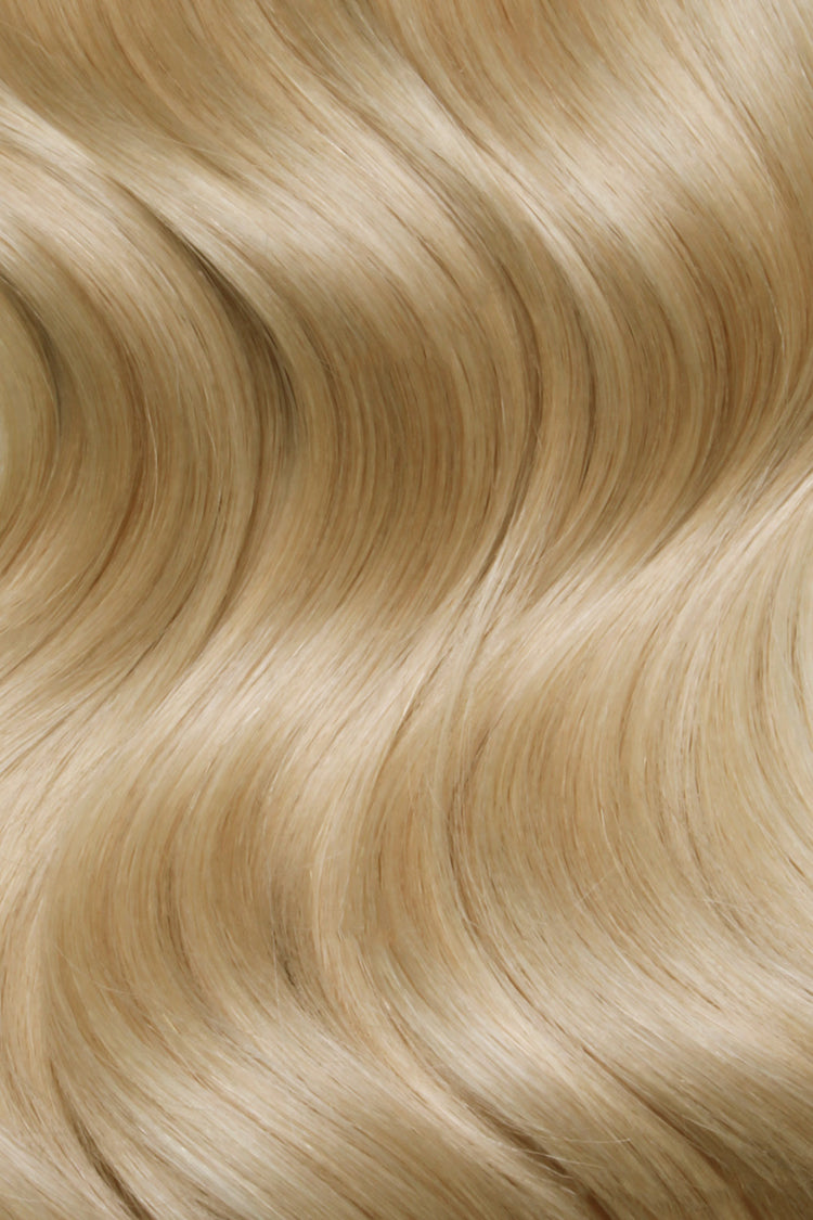 Shade Swatches - SWAY Hair Extensions - Thin, flexible, and discreet. 100% Double Drawn Remy Human Hair. Versatile and reusable. Shade - NATURAL ASH BLONDE