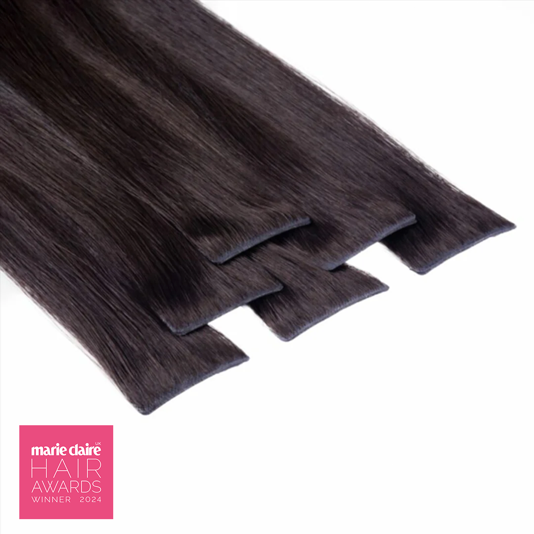 SEAMLESS® Tapes - SWAY Hair Extensions - Thin, flexible, and discreet. 100% Double Drawn Remy Human Hair. Versatile and reusable.