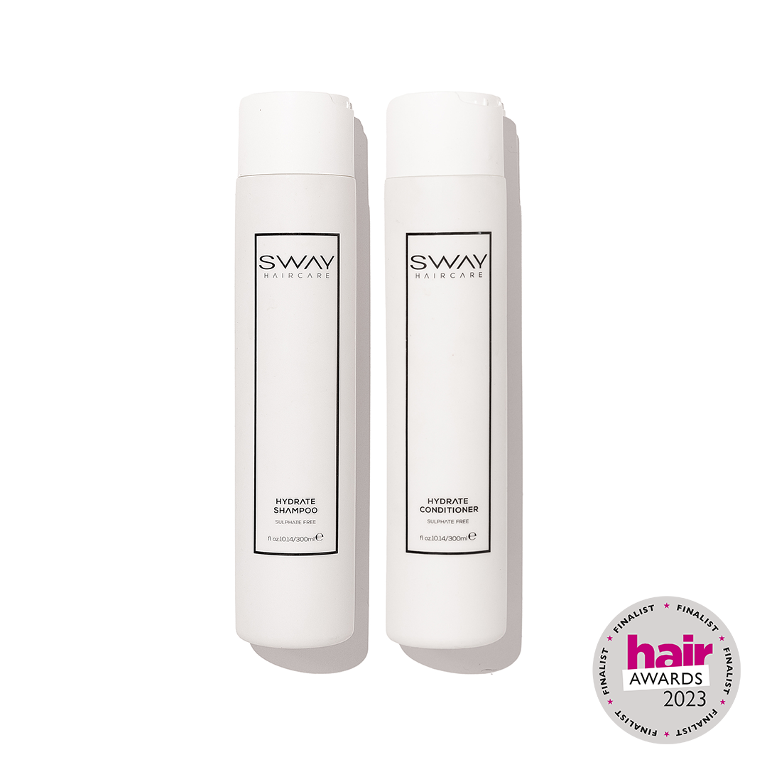  SWAY Hydrate Duo: Shampoo &amp; Conditioner for hair extensions. Sulphate and paraben-free. Nourishes, repairs, and hydrates hair
