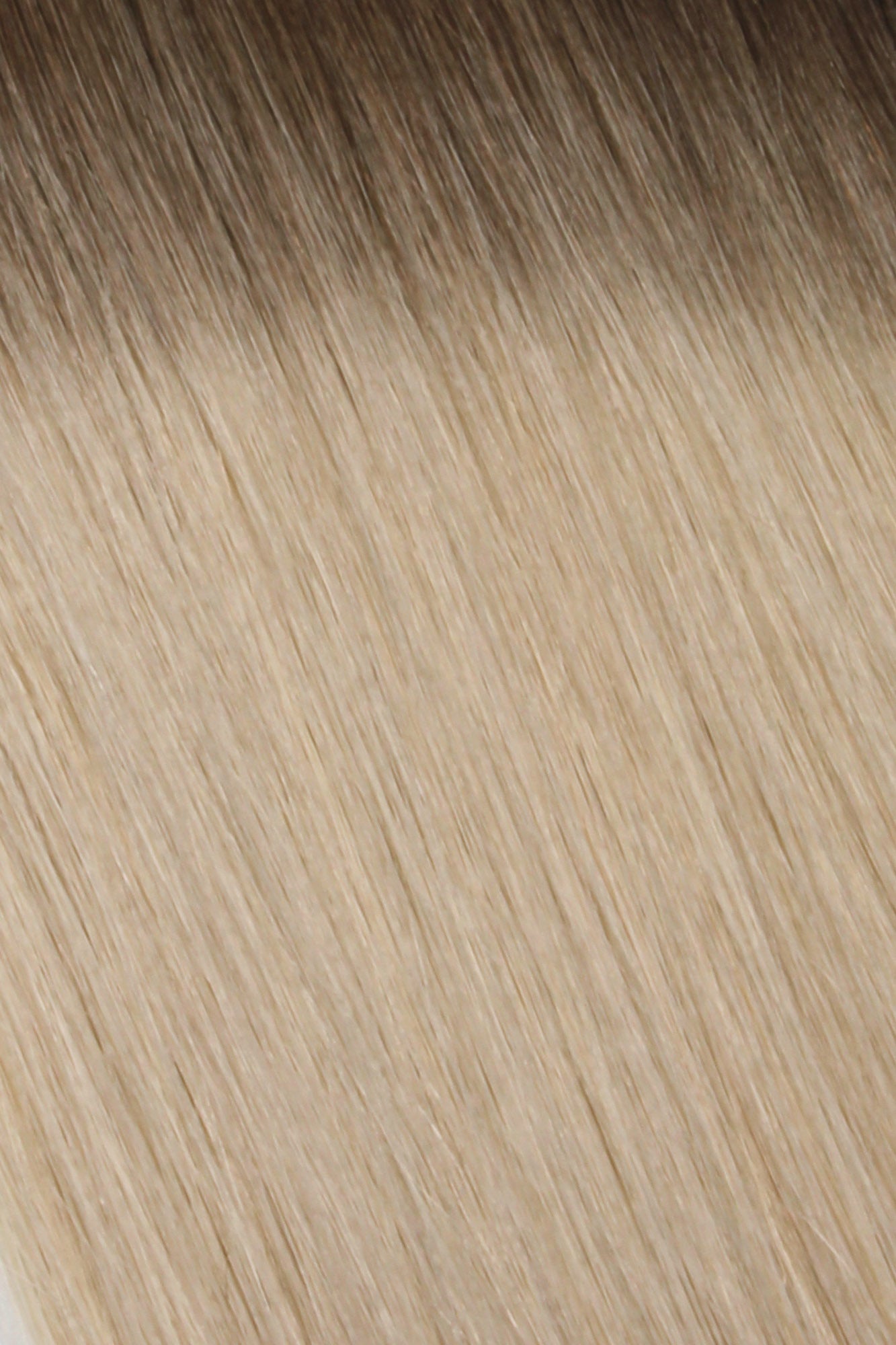 SEAMLESS® Flat Weft 16 Inches - SWAY Hair Extensions Rooted-Hollywood-Ash-Blonde-R5-18A-613A Natural SEAMLESS® Flat Weft 16 Inches extensions. Thin, flexible, and discreet. 100% Double Drawn Remy Human Hair. Versatile and reusable